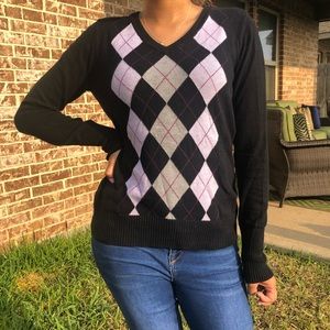 Purple Argyle Sweater